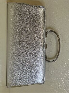 Vintage MCM Silver Metallic Clutch/Top Handle Evening Bag.